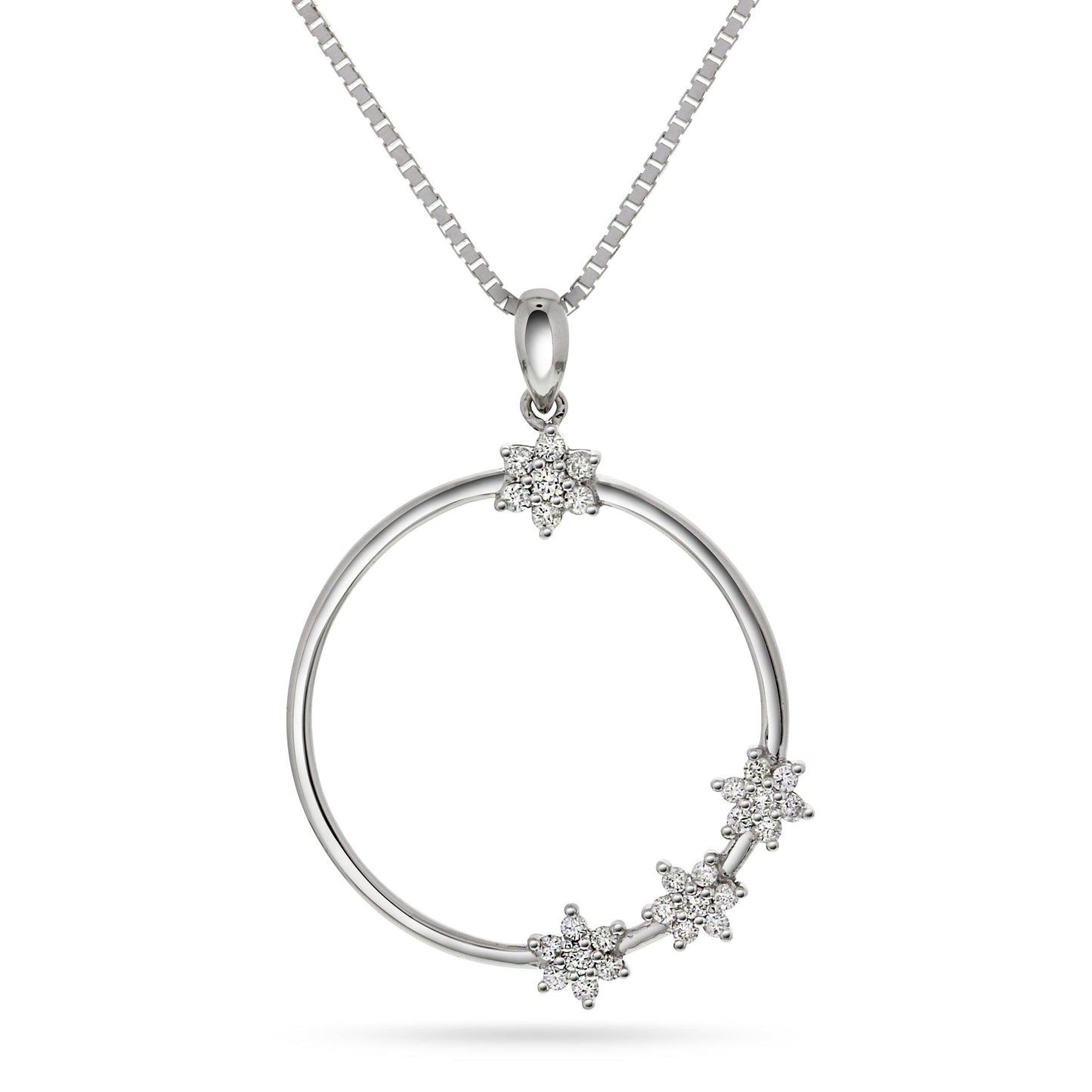 Diamant halssmykke 14kt hvitt gull 0.35ct TW Si - Diamanthuset