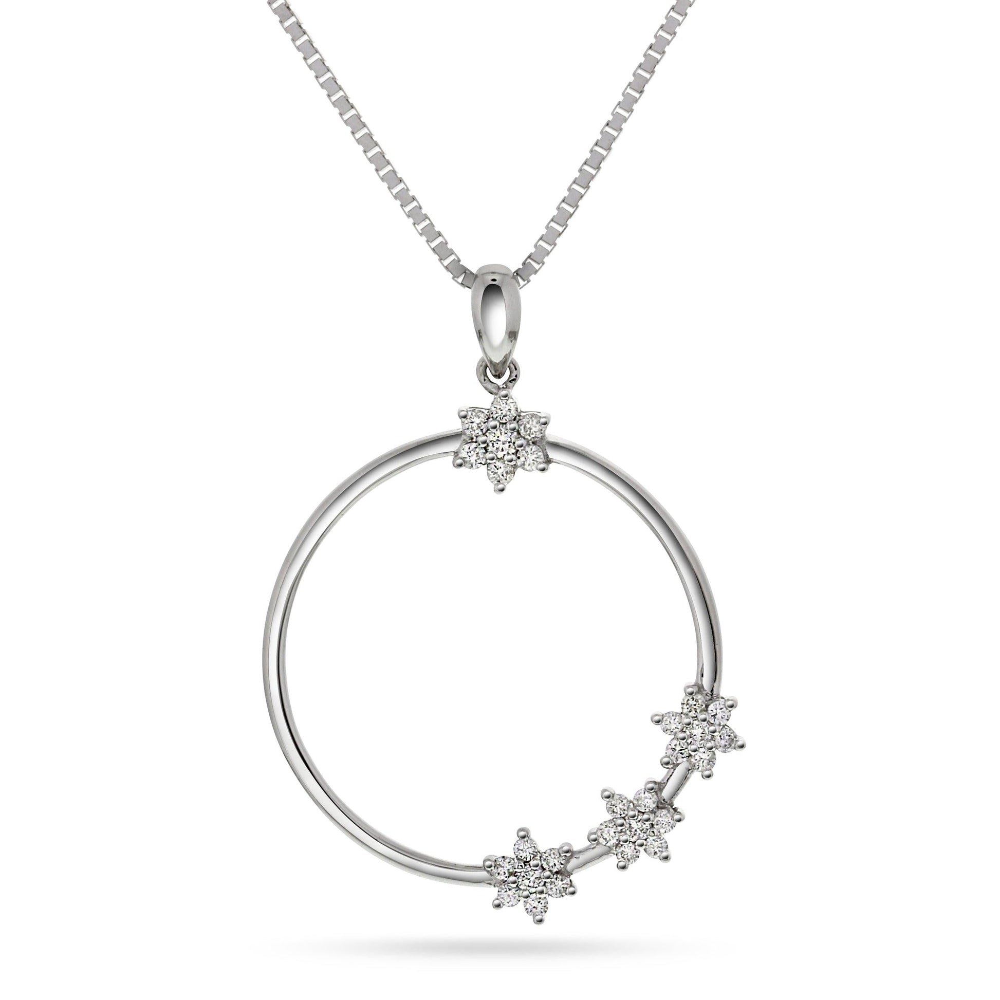 Diamant halssmykke 14kt hvitt gull 0.35ct TW Si - Diamanthuset
