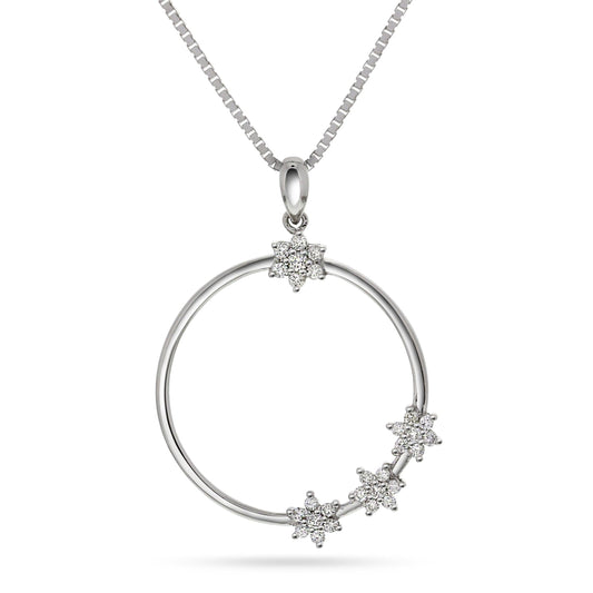 Diamant halssmykke 14kt hvitt gull 0.35ct TW Si - Diamanthuset