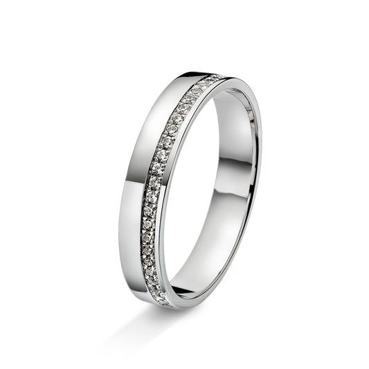 Amore giftering i gult/hvitt gull med 0.15ct tw/si diamanter, 3.5mm