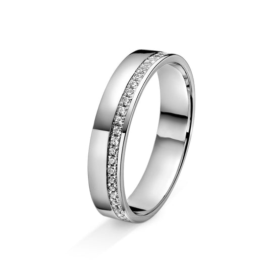 Amore giftering i gult/hvitt gull med 0.15ct tw/si diamanter, 4.5mm