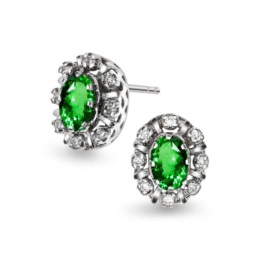 Diana Diamant øredobber med smaragd 0,16ct TWSI - Diamanthuset