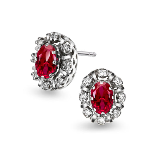 Diana Diamant øredobber med rubin 0,16ct TWSI - Diamanthuset