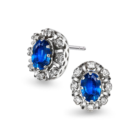 Diana Diamant øredobber med safir 0.16ct TWSI - Diamanthuset