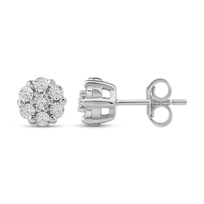 Diamantørepynt i Gult/Hvitt Gull (585) Med 0.12ct TW/SI Diamanter