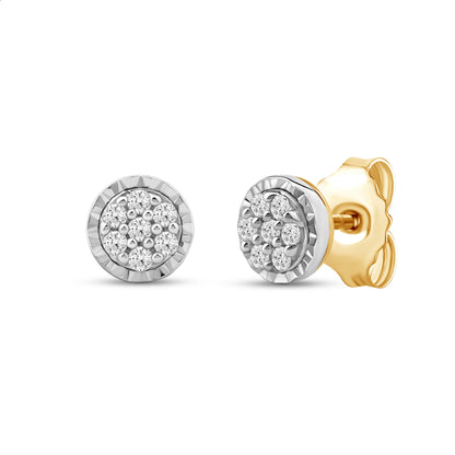 Diamantørepynt i Gult/Hvitt Gull (585) Med 0.10ct TW/SI Diamanter