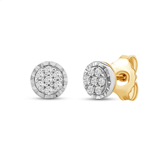 Diamantørepynt i Gult/Hvitt Gull (585) Med 0.10ct TW/SI Diamanter