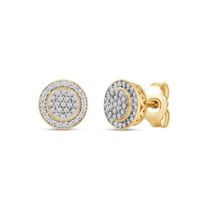 Diamantørepynt i Hvitt/Gult Gull (585) Med 0.20ct TW/SI Diamanter