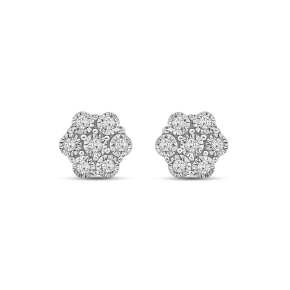 Diamantørepynt i Gult/Hvitt Gull (585) Med 0.08ct TW/SI Diamanter