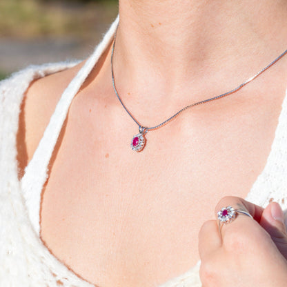 Diana Diamantanheng med rubin og diamanter 0,08ct TWSI
