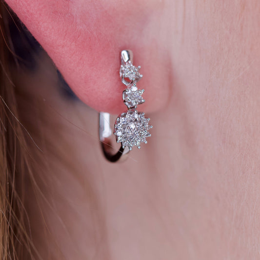 Diamantøredobber i hvitt gull, 0.25ct TW Si