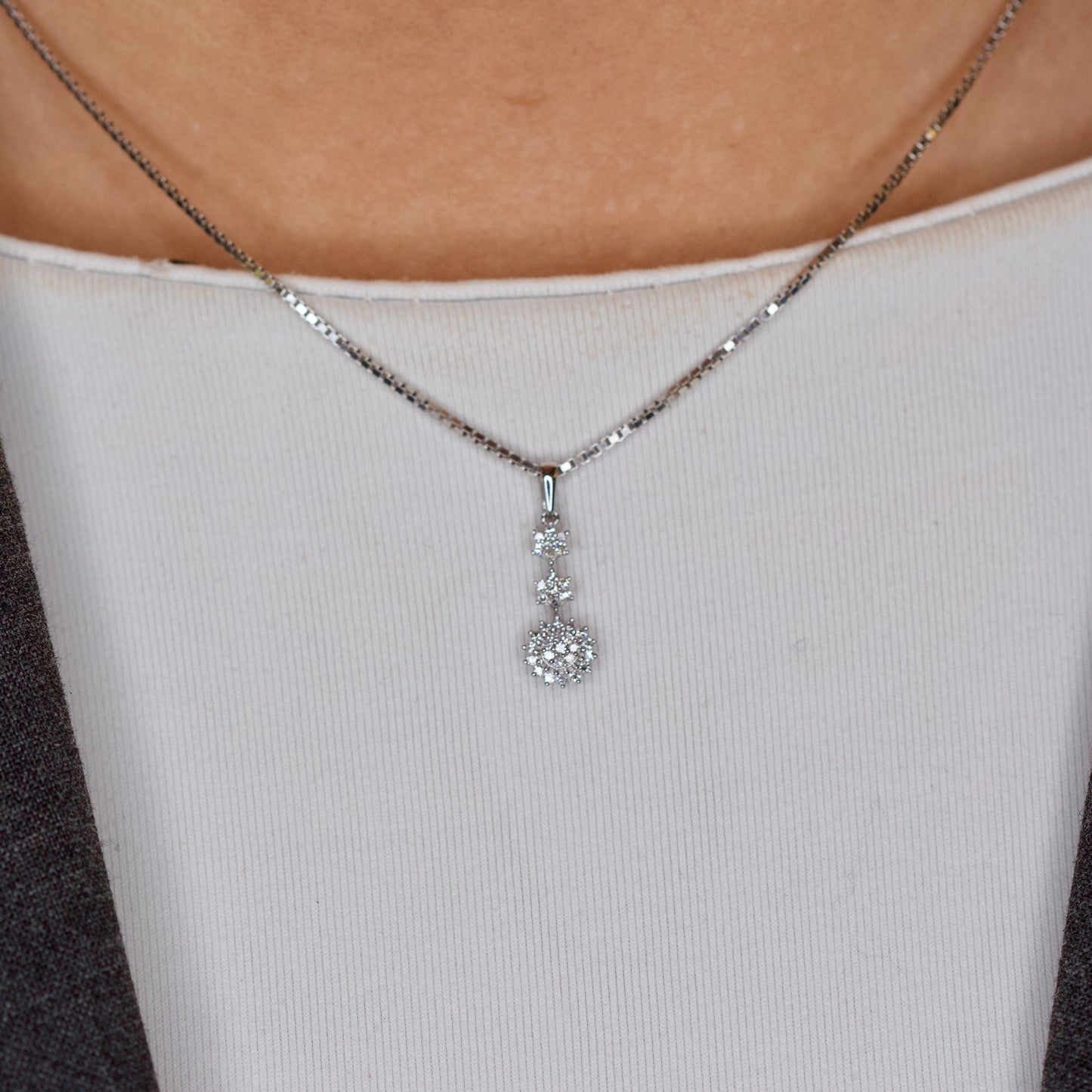 Diamantanheng 0,20ct tw/si i hvitt gull