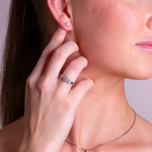 Diamantring i Gult/Hvitt Gull (585) med 0.15ct TW/SI Diamanter