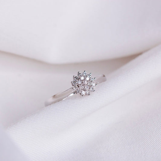 Diamantring i Gult/Hvitt Gull (585) med 0.17ct TW/SI Diamanter