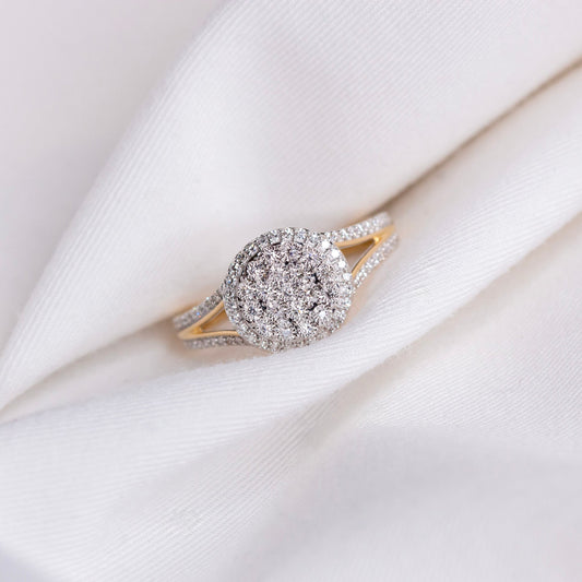 Diamantring i Hvitt eller Gult Gull (585) med 0.25ct TW/SI Diamanter