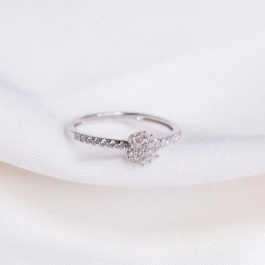 Diamantring i Gult/Hvitt Gull (585) med 0.22ct TW/SI Diamanter