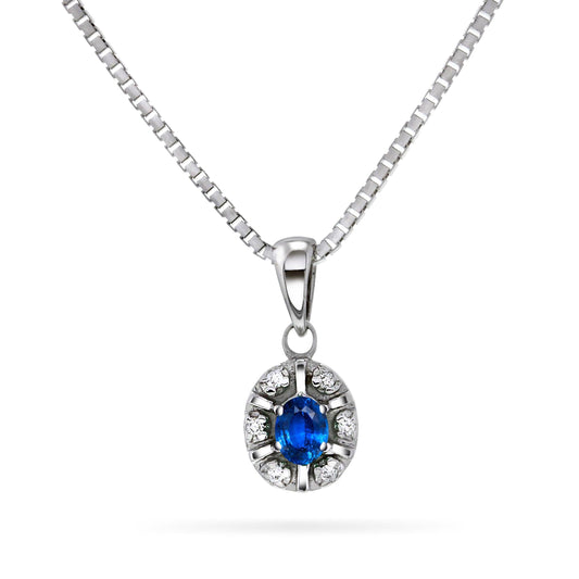 Diana Diamantanheng med safir og diamanter 0,03ct TWSI - Diamanthuset