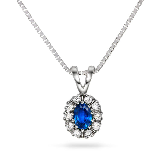 Diana halssmykke med Safir og diamanter - Diamanthuset