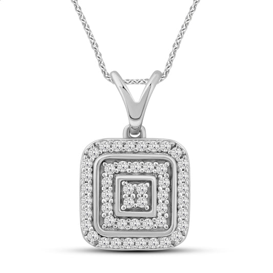 Halssmykke i Hvitt/Gult Gull (585) med 0.13ct TW/SI Diamanter
