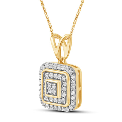 Halssmykke i Hvitt/Gult Gull (585) med 0.13ct TW/SI Diamanter