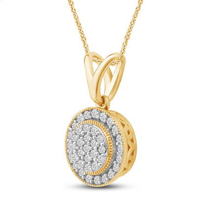Halssmykke i Hvitt/Gult Gull (585) med 0.10ct TW/SI Diamanter