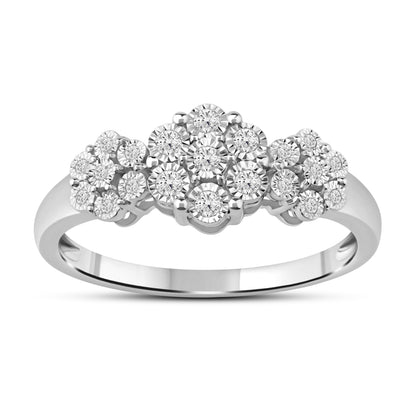 Diamantring i Gult/Hvitt Gull (585) med 0.15ct TW/SI Diamanter