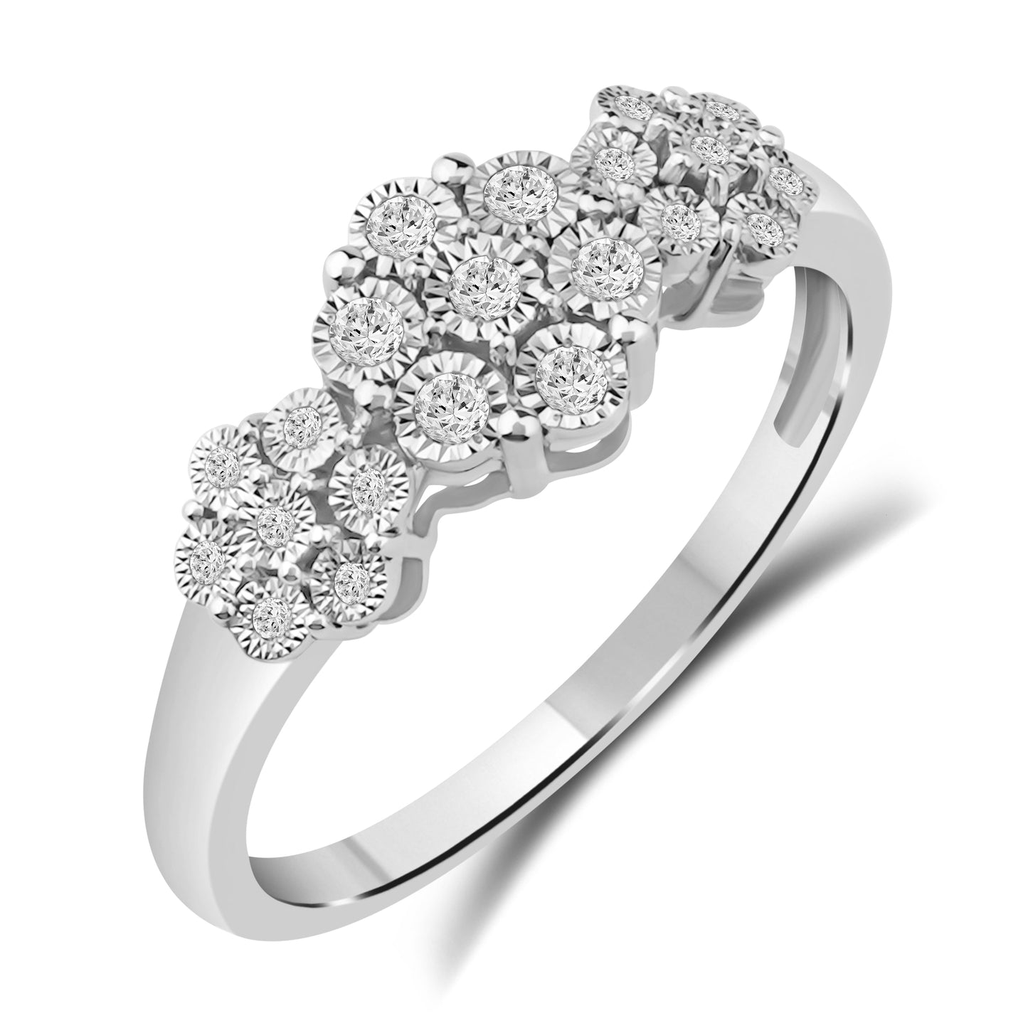 Diamantring i Gult/Hvitt Gull (585) med 0.15ct TW/SI Diamanter