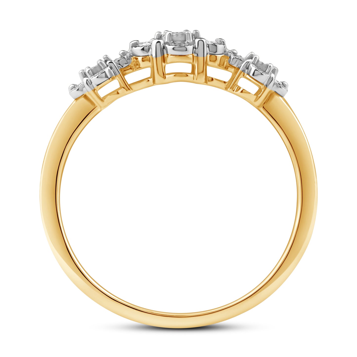 Diamantring i Gult/Hvitt Gull (585) med 0.15ct TW/SI Diamanter