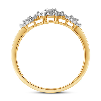 Diamantring i Gult/Hvitt Gull (585) med 0.15ct TW/SI Diamanter