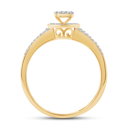 Diamantring i Hvitt/Gult Gull (585) med 0.25ct TW/SI Diamanter