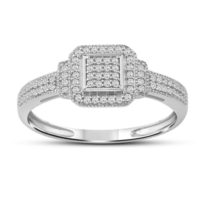 Diamantring i Hvitt/Gult Gull (585) med 0.15ct TW/SI Diamanter