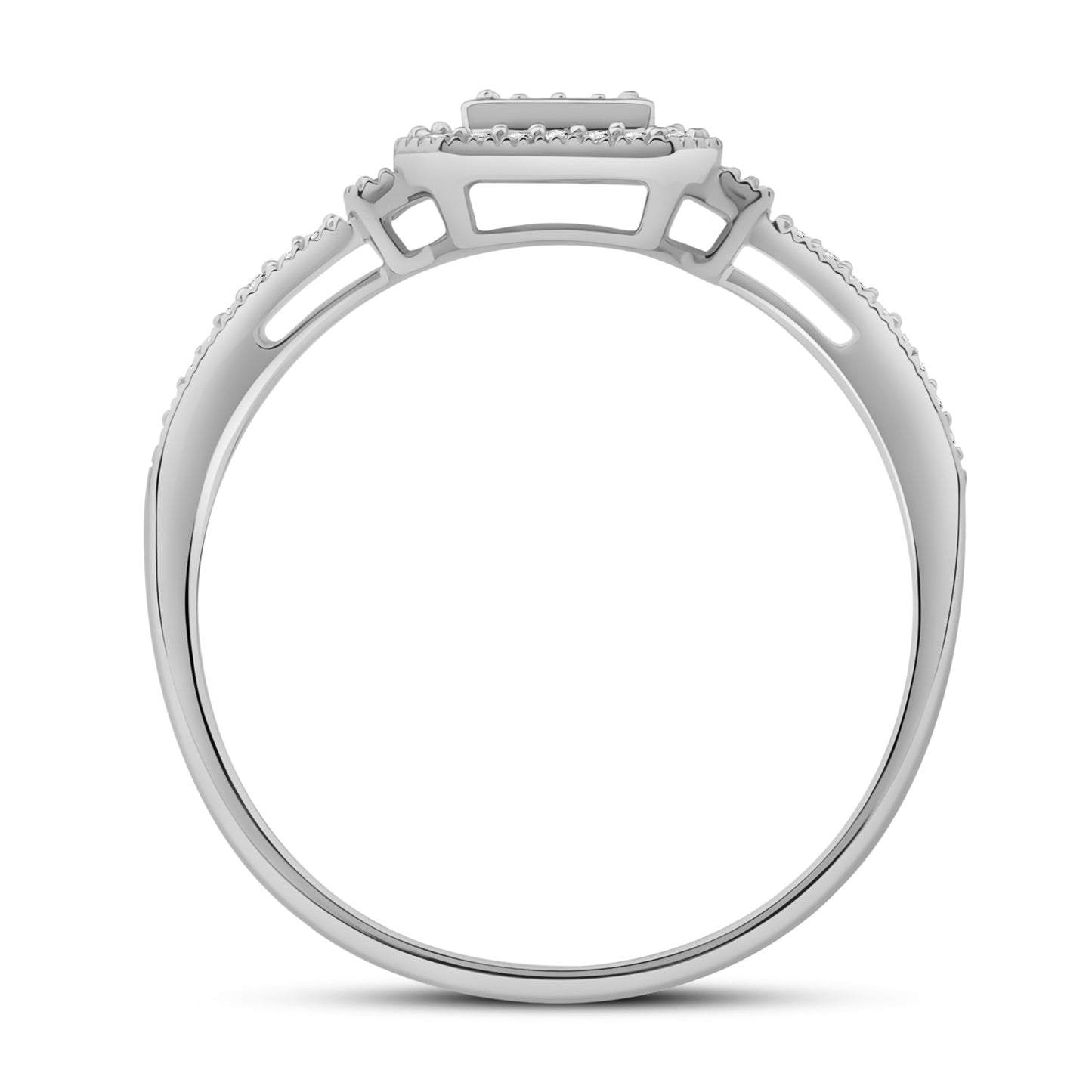 Diamantring i Hvitt/Gult Gull (585) med 0.15ct TW/SI Diamanter