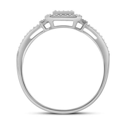 Diamantring i Hvitt/Gult Gull (585) med 0.15ct TW/SI Diamanter