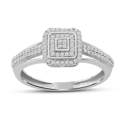 Diamantring i Hvitt/Gult Gull (585) med 0.22ct TW/SI Diamanter