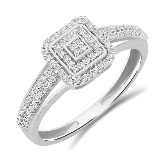 Diamantring i Hvitt/Gult Gull (585) med 0.22ct TW/SI Diamanter