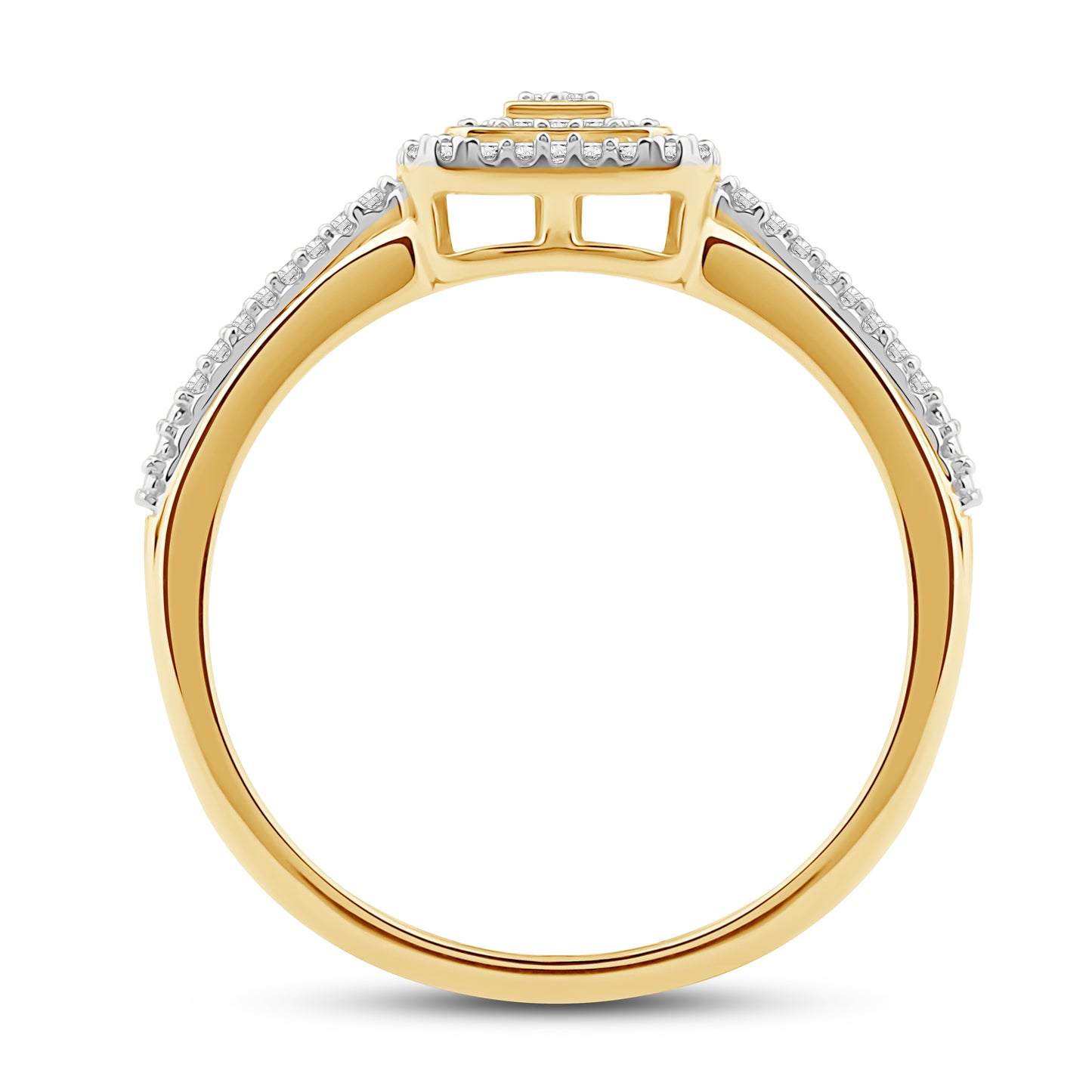Diamantring i Hvitt/Gult Gull (585) med 0.22ct TW/SI Diamanter