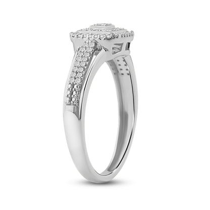 Diamantring i Hvitt/Gult Gull (585) med 0.22ct TW/SI Diamanter