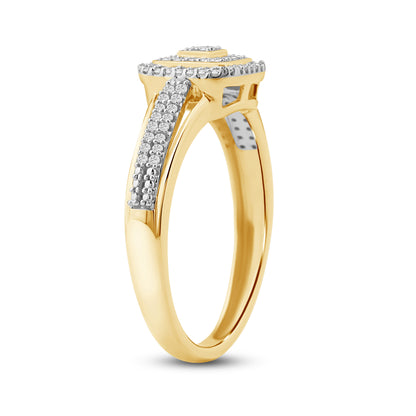 Diamantring i Hvitt/Gult Gull (585) med 0.22ct TW/SI Diamanter