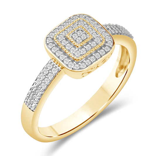 Diamantring i Gult/Hvitt Gull (585) med 0.18ct TW/SI Diamanter