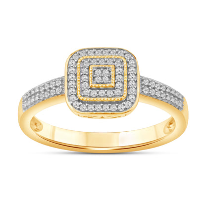 Diamantring i Gult/Hvitt Gull (585) med 0.18ct TW/SI Diamanter
