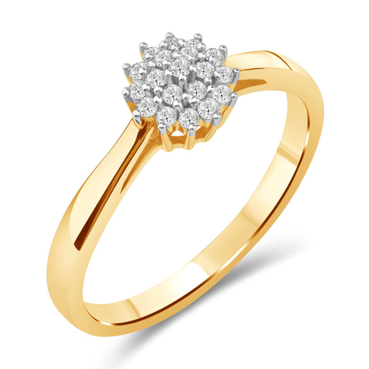 Diamantring i Gult eller Hvitt Gull (585) med 0.22ct TW/SI Diamanter