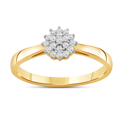 Diamantring i Gult eller Hvitt Gull (585) med 0.22ct TW/SI Diamanter