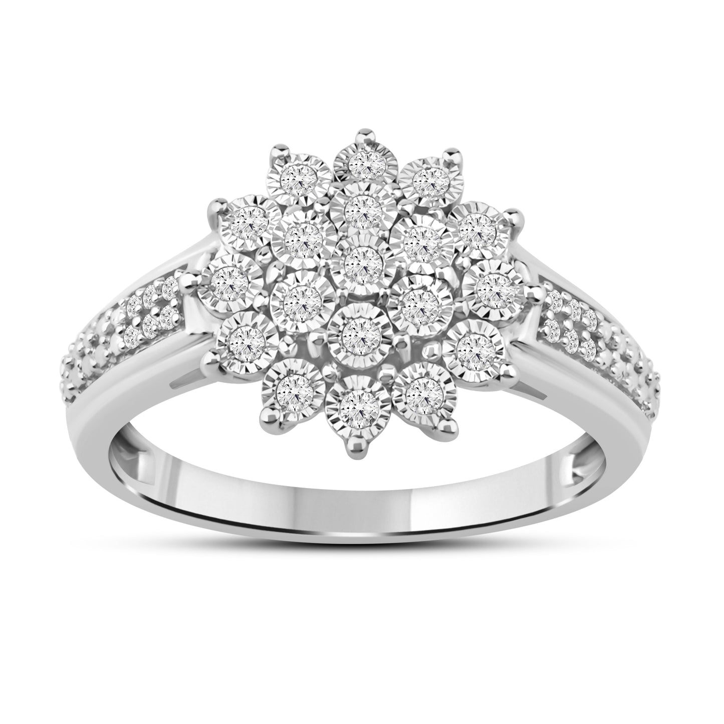 Diamantring i Gult eller Hvitt Gull (585) med 0.23ct TW/SI Diamanter