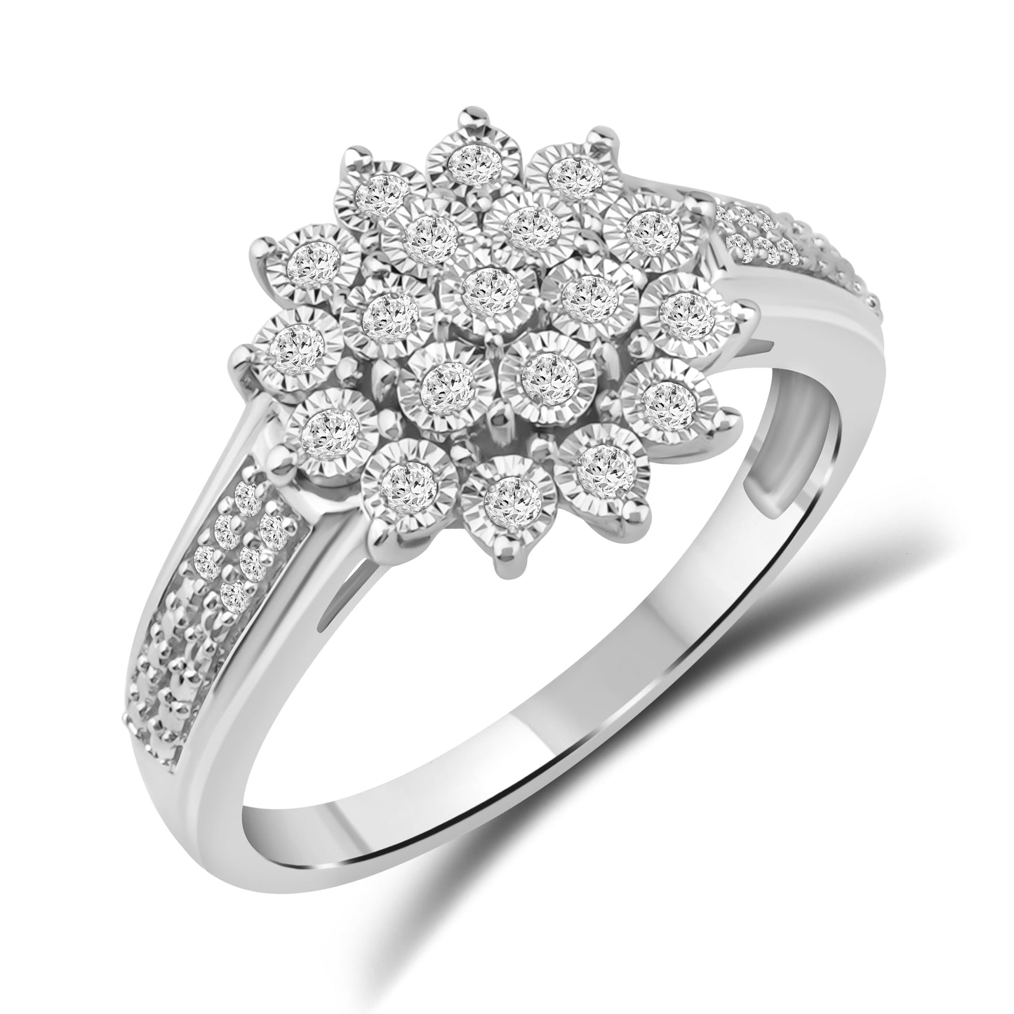 Diamantring i Gult eller Hvitt Gull (585) med 0.23ct TW/SI Diamanter