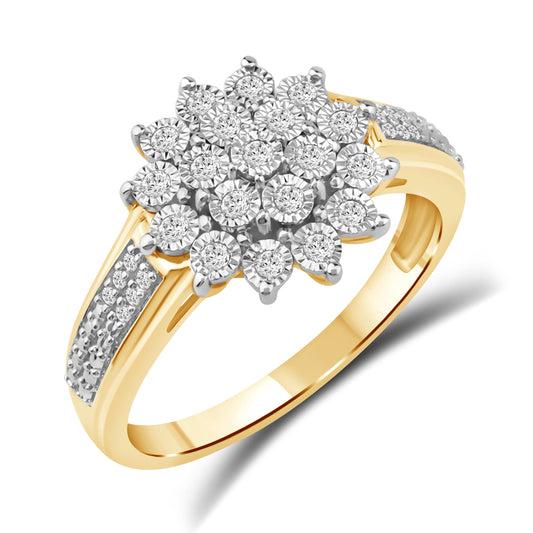 Diamantring i Gult eller Hvitt Gull (585) med 0.23ct TW/SI Diamanter