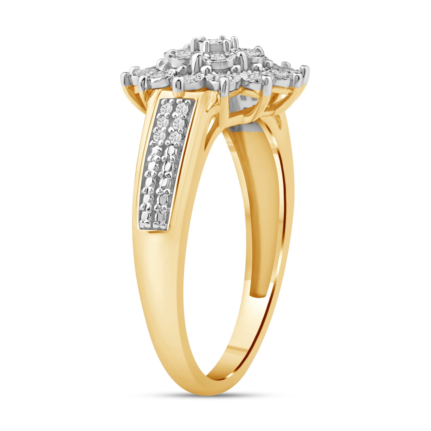 Diamantring i Gult eller Hvitt Gull (585) med 0.23ct TW/SI Diamanter