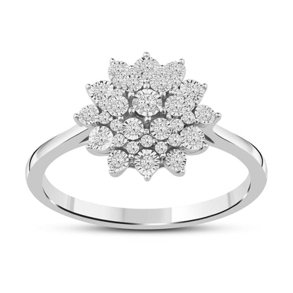 Diamantring i Gult eller Hvitt Gull (585) med 0.22ct TW/SI Diamanter