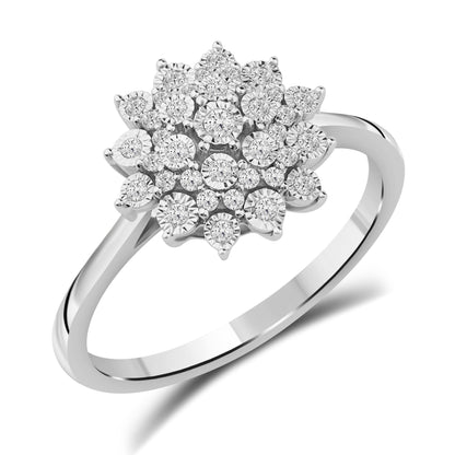 Diamantring i Gult eller Hvitt Gull (585) med 0.22ct TW/SI Diamanter