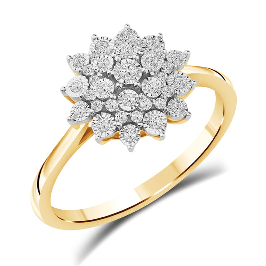 Diamantring i Gult eller Hvitt Gull (585) med 0.22ct TW/SI Diamanter