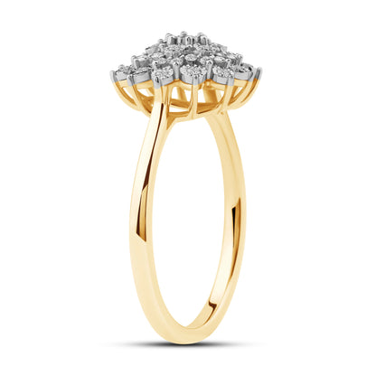 Diamantring i Gult eller Hvitt Gull (585) med 0.22ct TW/SI Diamanter